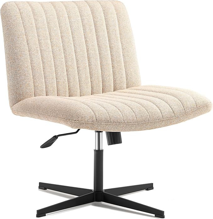 LEAGOO Fabric Padded Armless Home Office Desk Chair, 120° Rocking Mid Back Ergonomic Chair Compu... | Amazon (US)