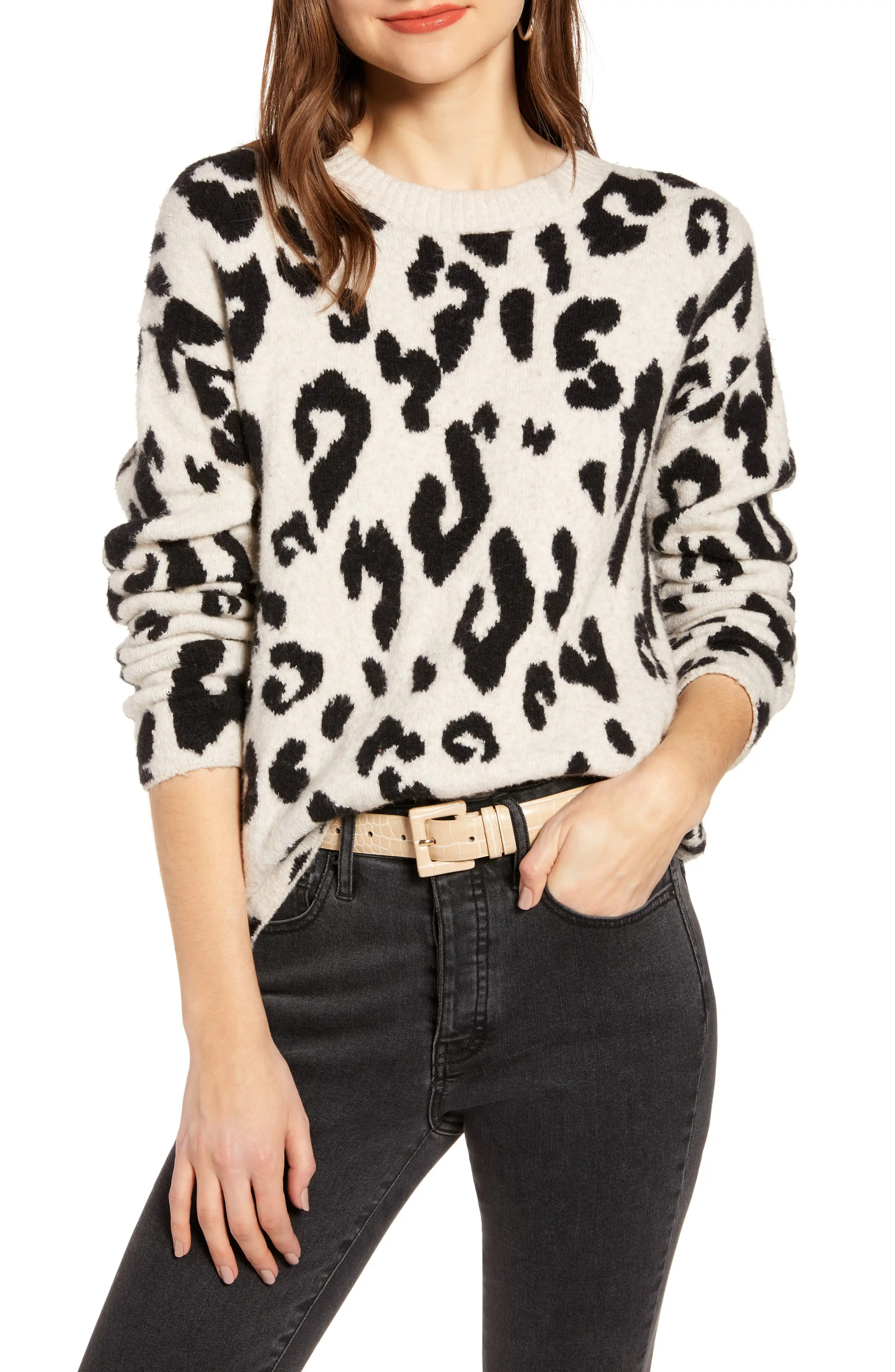 Leopard Crewneck Pullover | Nordstrom