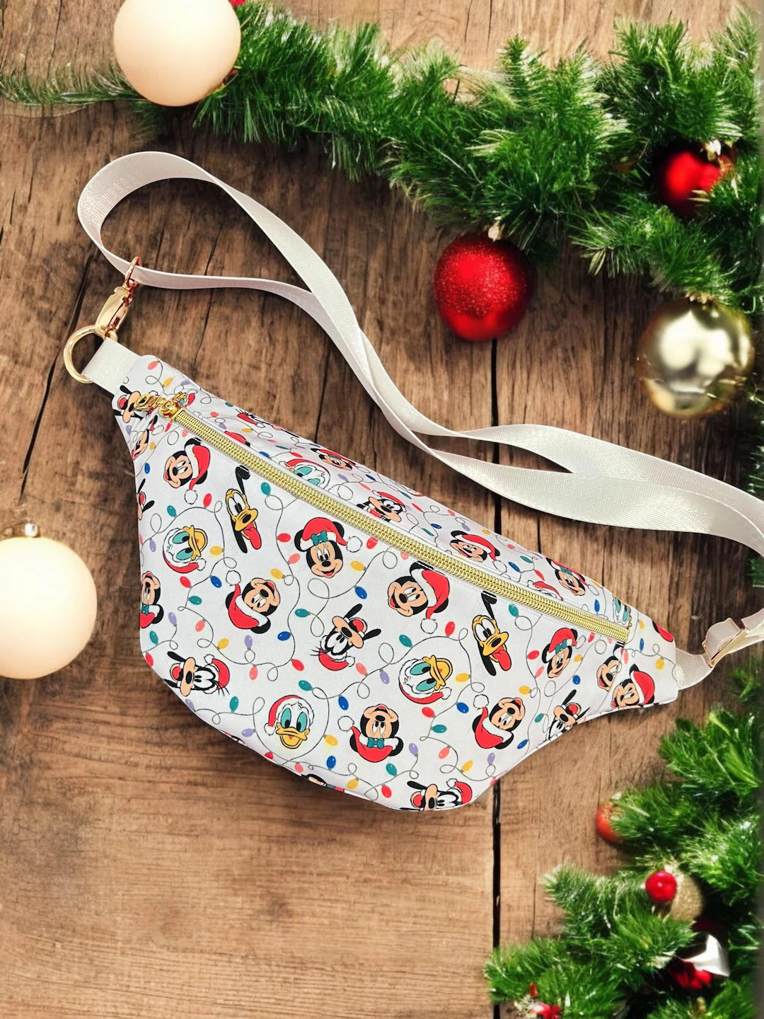 Mickey & Friends Christmas Holiday Lights Inspired Fanny Pack | Waist Bag | Bum Bag | Crossbody B... | Etsy (US)