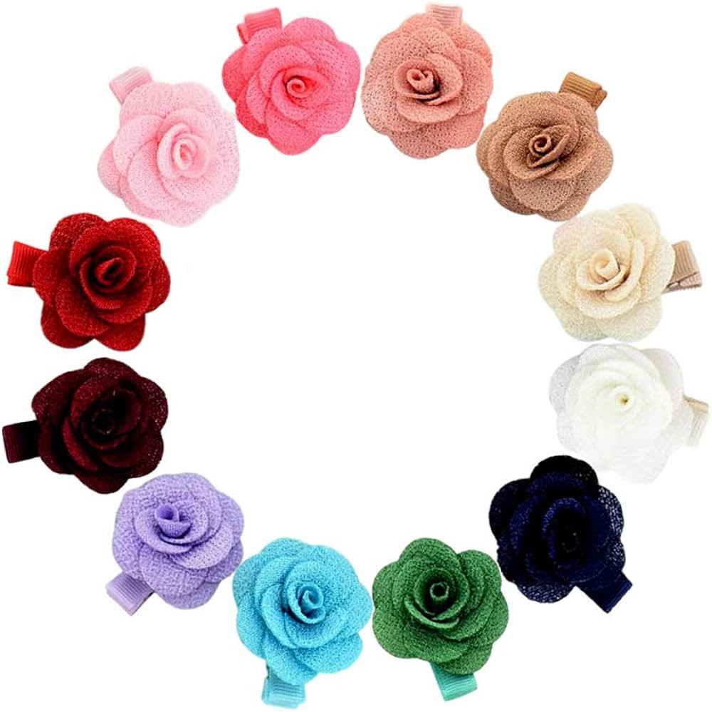 inSowni 12 Pack Flower Alligator Hair Clips Barrettes Fully Lined for Infants Baby Girls Toddlers... | Amazon (US)
