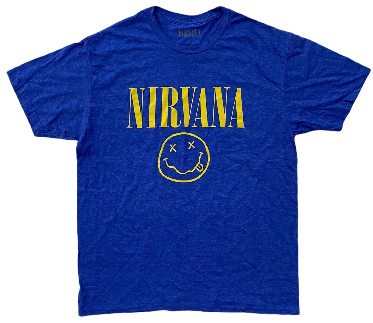Nirvana Men's Officially Licensed Kurt Cobain Smiley Face Logo Retro Vintage Rock Tee T-Shirt - (... | Walmart (US)