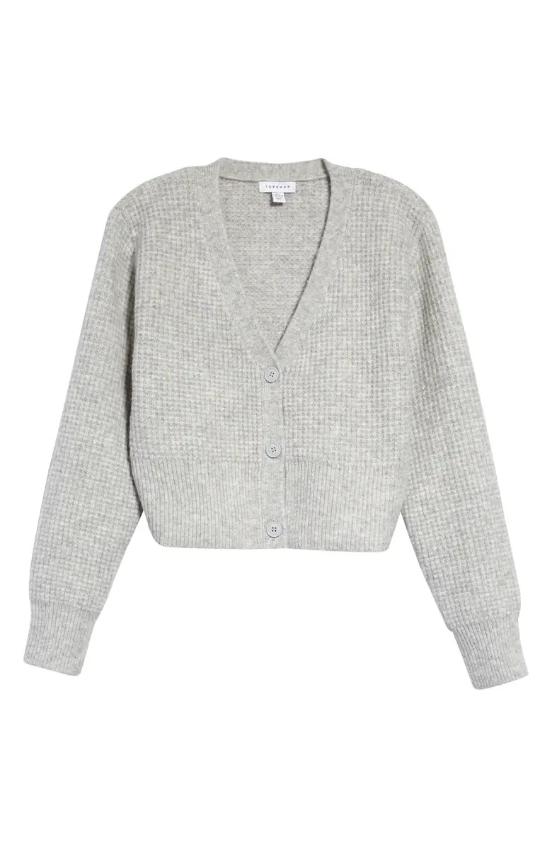 Waffle Knit Crop Cardigan | Nordstrom