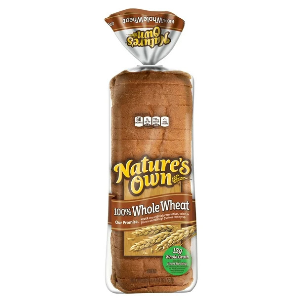 Nature's Own 100% Whole Wheat Bread Loaf, 20 oz | Walmart (US)