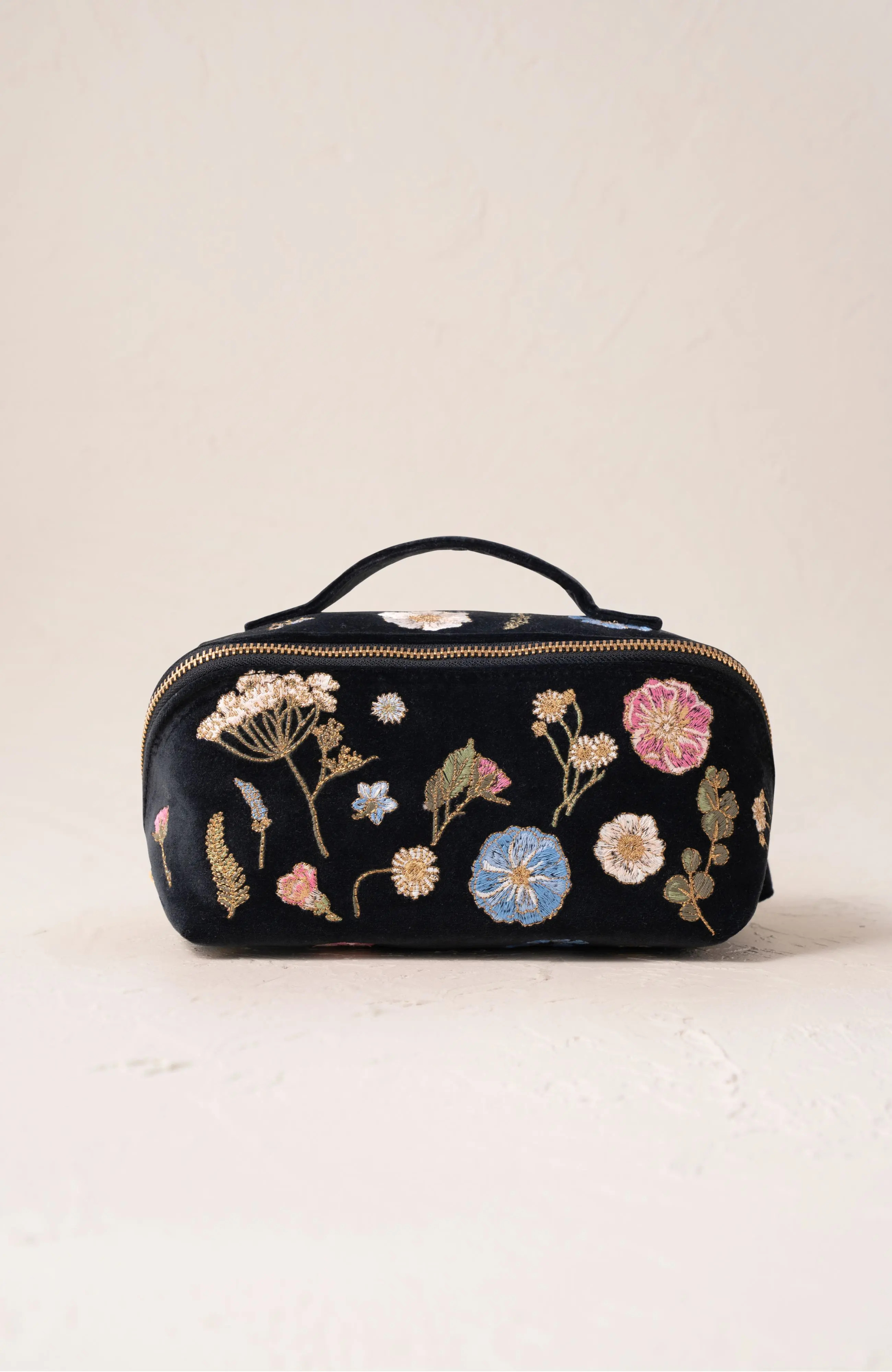 Elizabeth Scarlett Pressed Flowers Velvet Open Flat Makeup Bag (Women) | Nordstrom | Nordstrom