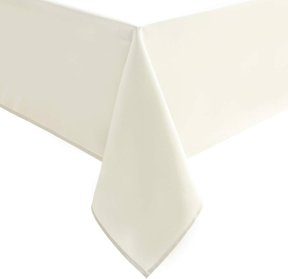 Hiasan Ivory Tablecloth for Rectangle Tables - Waterproof and Spillproof Washable Fabric Table Cl... | Amazon (US)