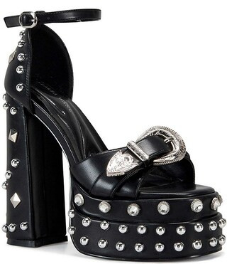 Azalea Wang Haiku Studded Embellished Platform Western Hardware Dress Sandals | Dillard's | Dillard's