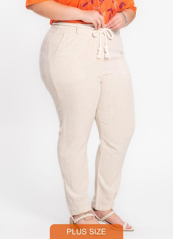 A Calça Feminina Plus Size Linho Strong Secret Glam É Uma Peça Sofisticada E Confortável, Con... | Posthaus (BR)