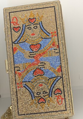 Rhinestone Crystal Clutch Purse Queen of Hearts Las Vegas Casino Show Girl  | eBay | eBay US