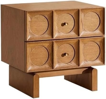 CHICKEN Nightstand Simple Nordic Double Drawer Bedside Table Bedroom Furniture | Amazon (US)