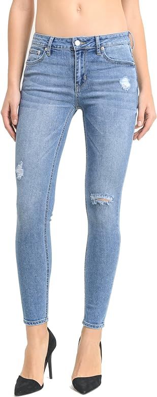 Just USA Jeans Women's Medium Rise Crop Ankle Skinny | Amazon (US)