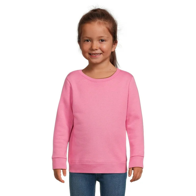 Garanimals Toddler Girl Long Sleeve Solid Fleece Sweatshirt, Sizes 2T-5T | Walmart (US)