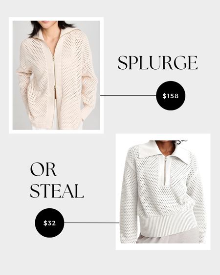Varley open stitch pullover/cardigan look for way less on Amazon. I couldn't let myself spend over $100 on a zip up with holes-- so scores this Amazon spring sweater find instead! 

#LTKfindsunder50 #LTKSeasonal #LTKstyletip