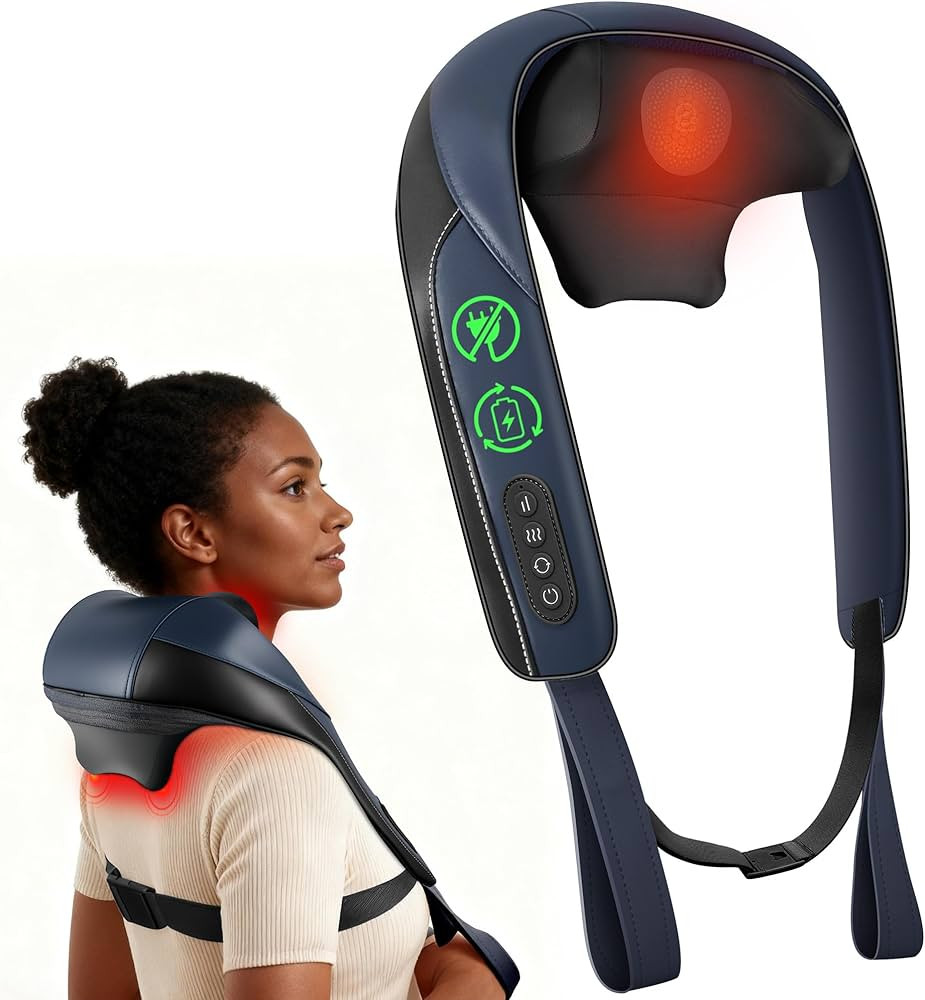 COMFIER Shiatsu Neck Massager with Heat, Cordless Neck and Shoulder Massager for Pain Relief Deep... | Amazon (US)