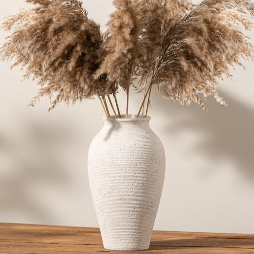 Ceramic Flower Vase Home Decor - Large Tall Farmhouse Table Vases Rustic Vintage Living Room Kitc... | Amazon (US)