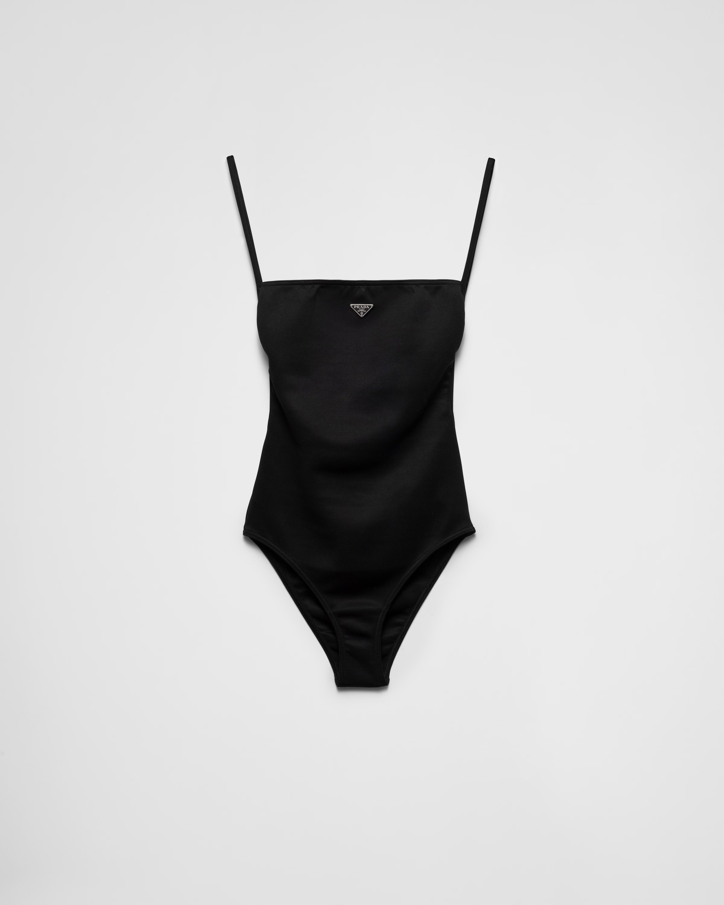 Interlock knit one-piece swimsuit | Prada US