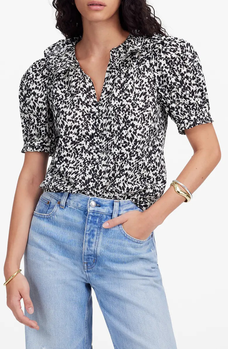 Madewell Ruffle Floral Button Front Top | Nordstrom | Nordstrom