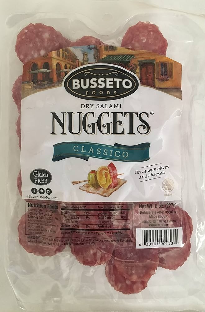 Busseto, Classico Italian Dry Salame Bite Size Nugget, Gluten Free, 8 Ounce | Amazon (US)