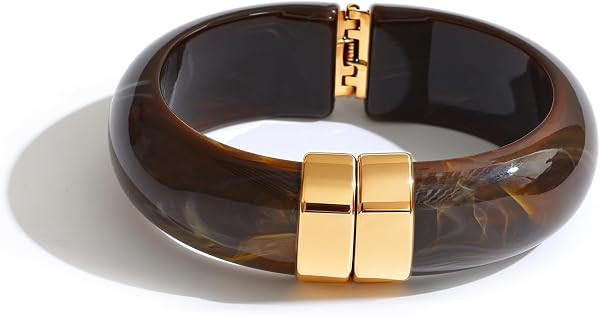Mchic Chunky Resin Bangles for Women, Colorful Vintage Bracelets | Amazon (US)