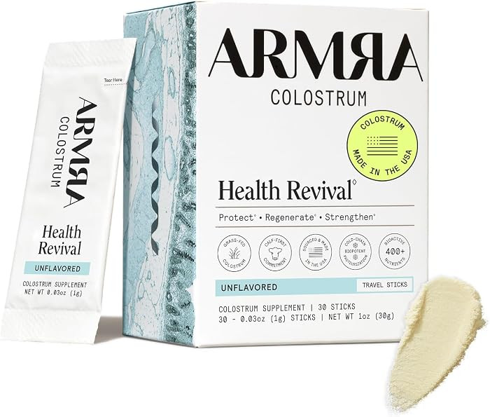 ARMRA Colostrum Powder, Unflavored, 30 Serving Travel Sticks | Amazon (US)