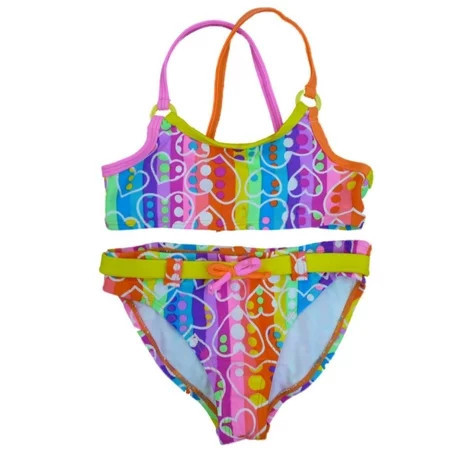 Angel Beach Girls Neon Striped Bikini Swimming Suit Swim Bathing Suit 2 PC 4 | Walmart (US)