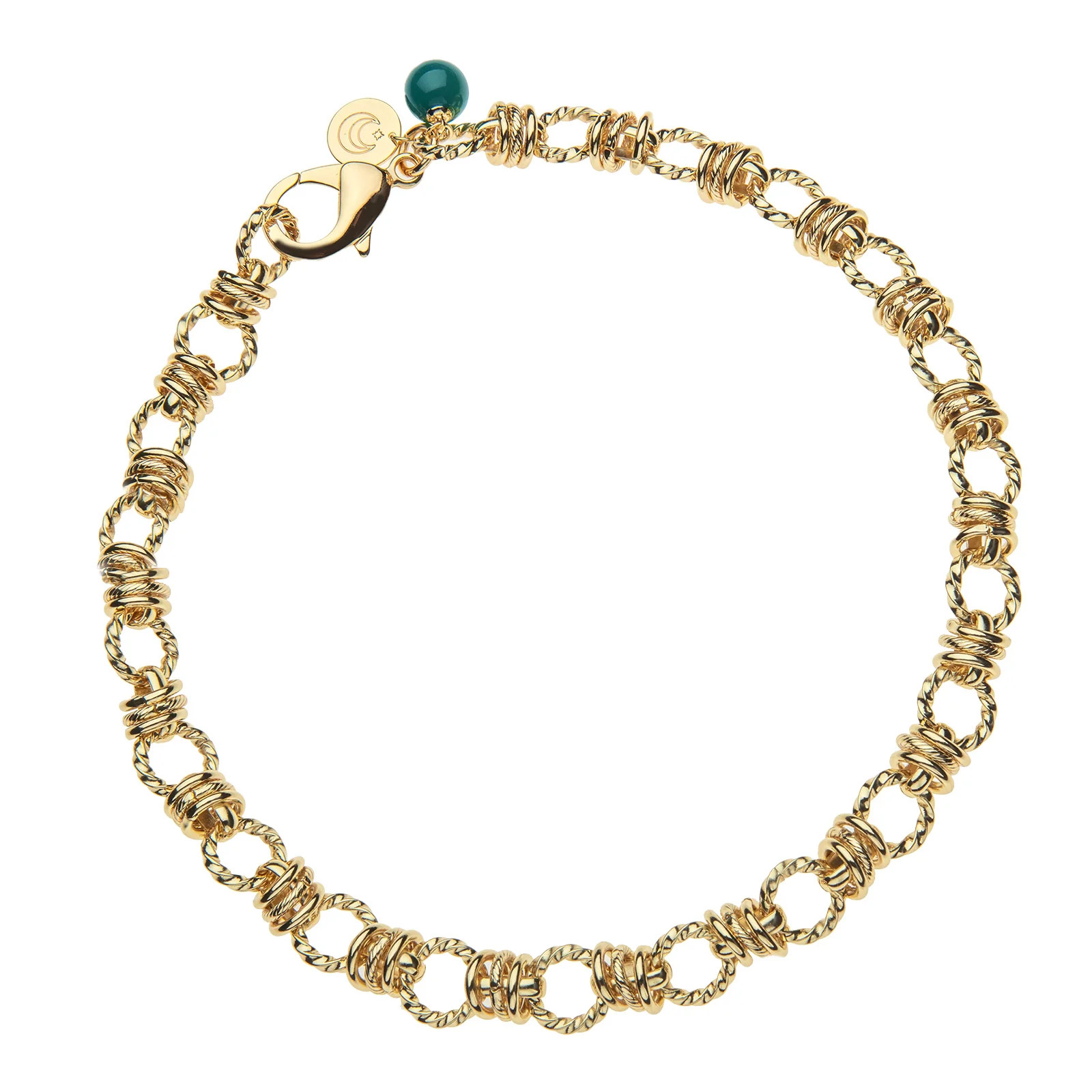 Rings of Gold Chain with Malachite Bead | Jane Win