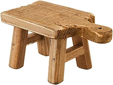 Creative Co-Op Rectangle Wood Pedestal with Handle, Small, Brown | Amazon (US)