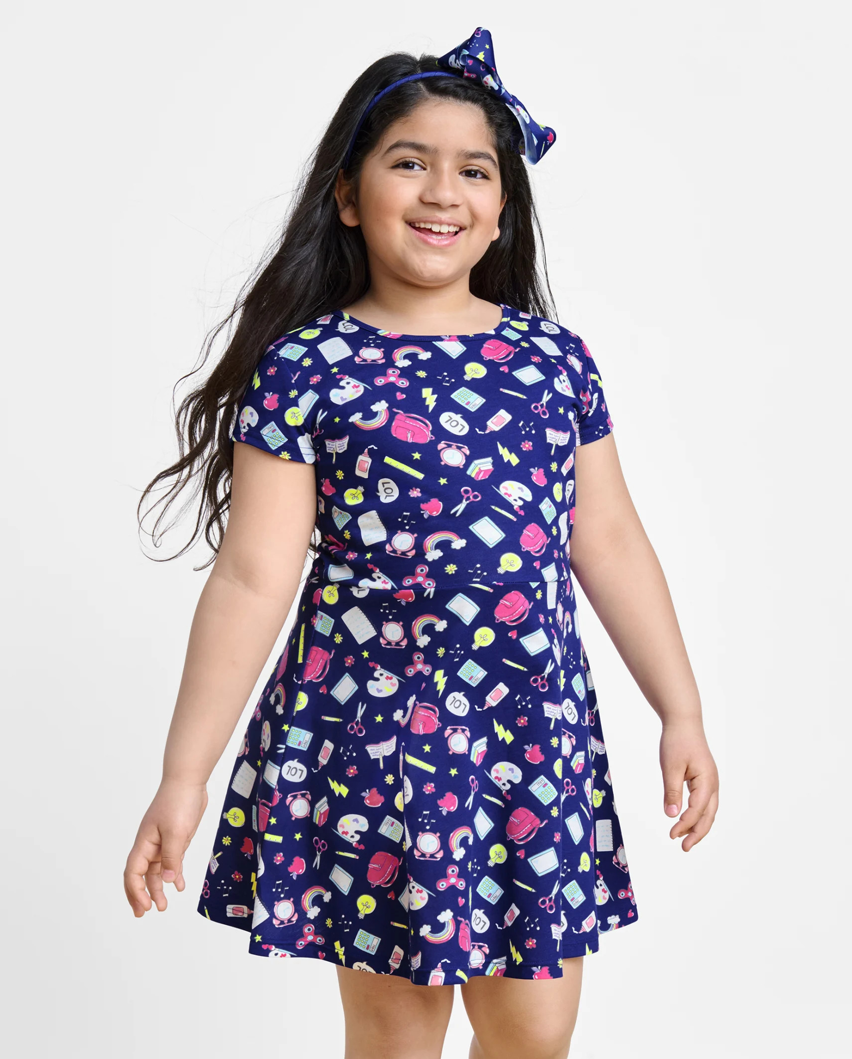 Girls Print Skater Dress - electric violet | The Children's Place