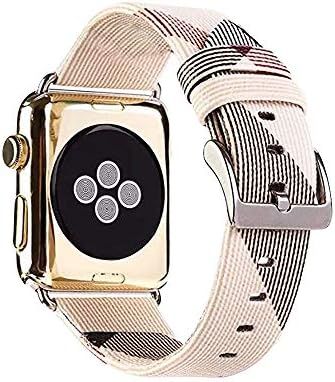 Band Replacement for Watch 38 mm / 42 mm Leather Iwatch Strap Replacement Band with Stainless Met... | Amazon (US)