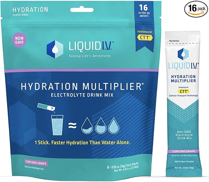 Liquid I.V. Hydration Multiplier - Concord Grape - Hydration Powder Packets | Electrolyte Drink M... | Amazon (US)