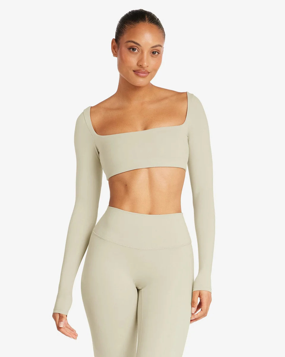 Freedom Scoop Long Sleeve Crop | Chai | Crop Shop Boutique AU
