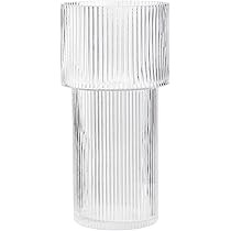 Large Glass Vase, 12 Inches Tall Vase for Flowers, Flower Vases for Bouquet, Modern Ribbed Glass Vases for Living Room, Dining Table, Office, Entryway, Mantle, Shelf, Wedding Gifts | Amazon (US)