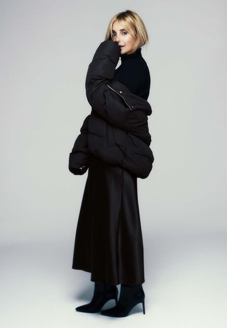 Womens Black Plain Satin Midi Skirt | Peacocks