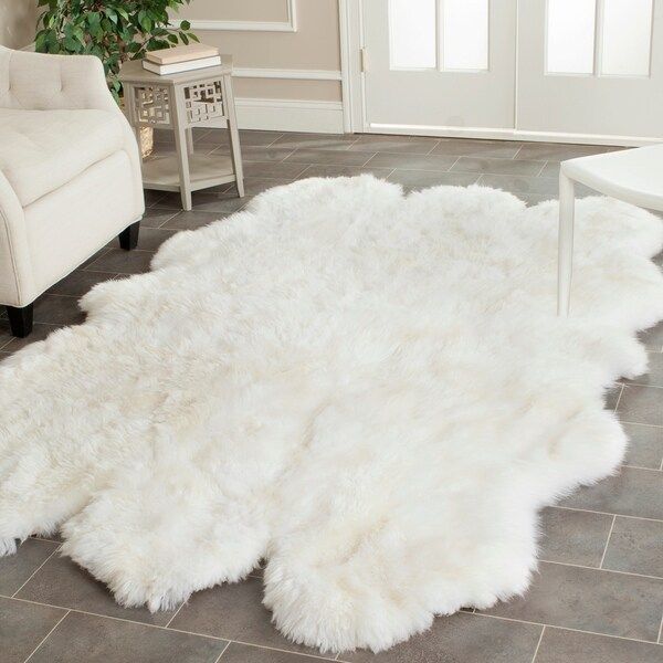 Safavieh Hand-woven Sheepskin Pelt White Shag Rug - 5' x 8' | Bed Bath & Beyond