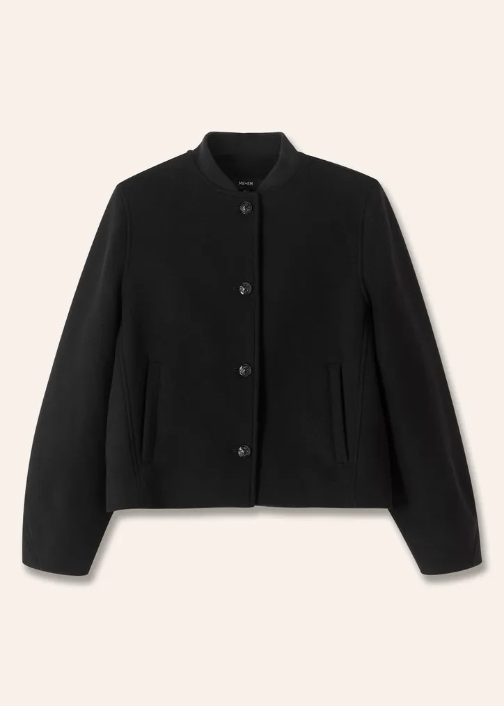 Italian Wool Sculptural Sleeve Jacket | ME+EM Global (Excluding US)