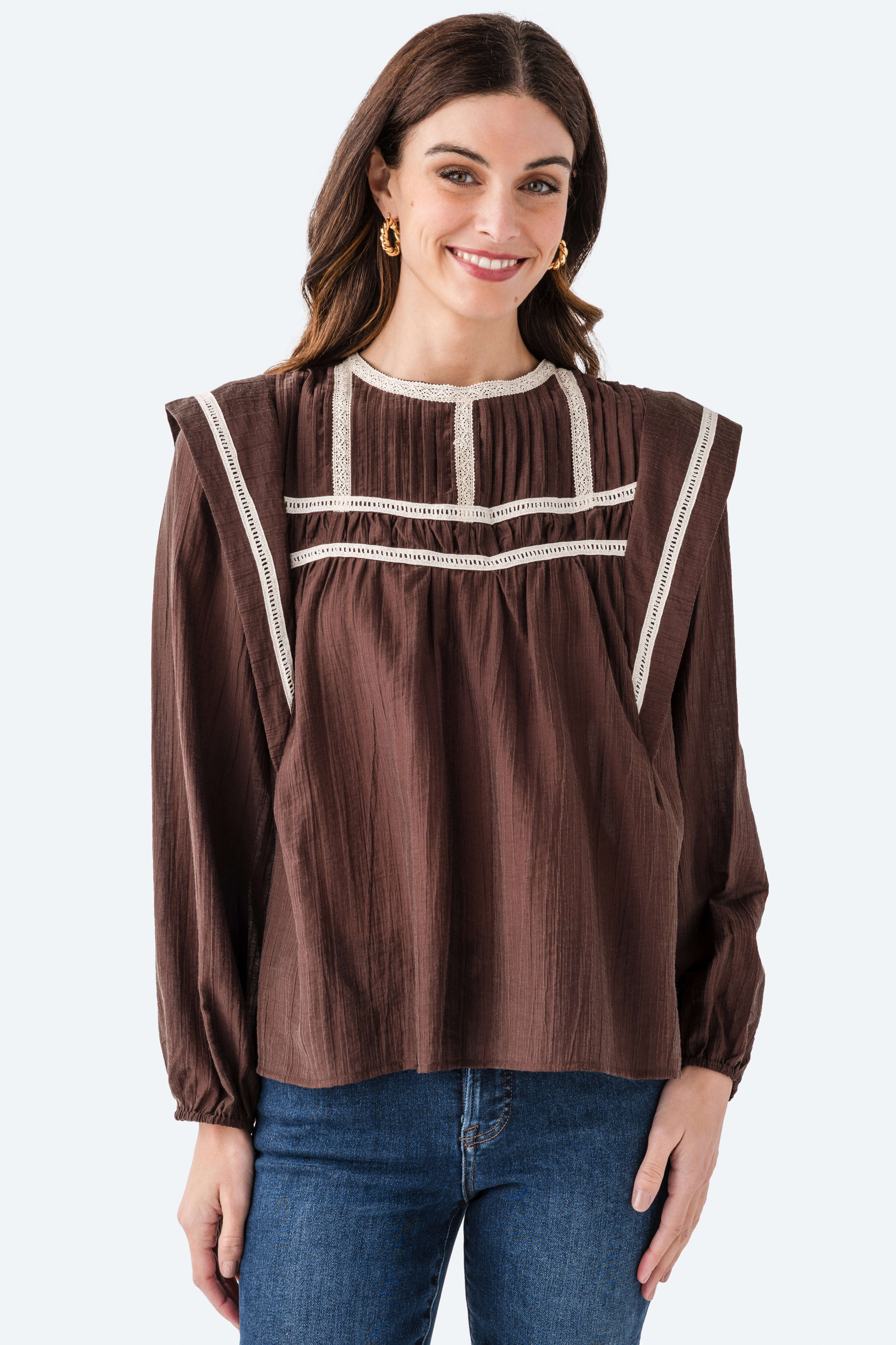 Seraphine Row Lace Detail Top | Social Threads