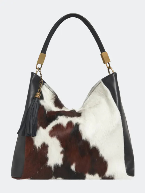 Sostter Spotted Calf Hair Leather Grab Bag - Brown | Verishop