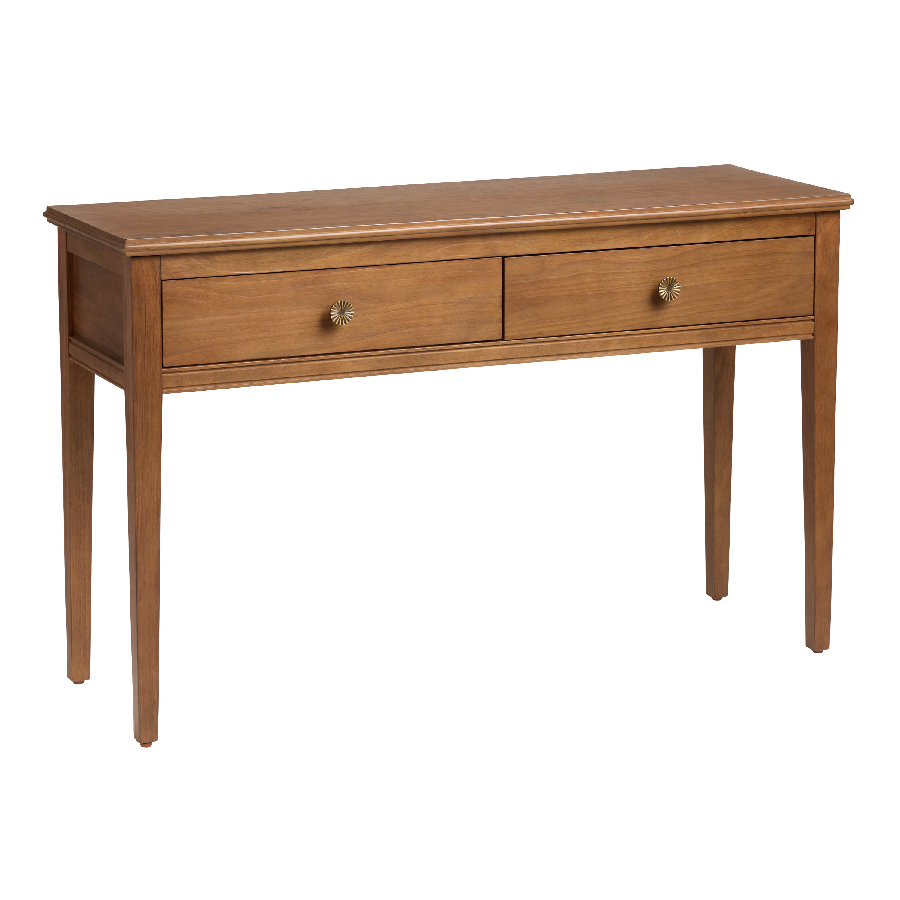 Becker Warm Chestnut Pine Wood Console Table with Drawers | World Market