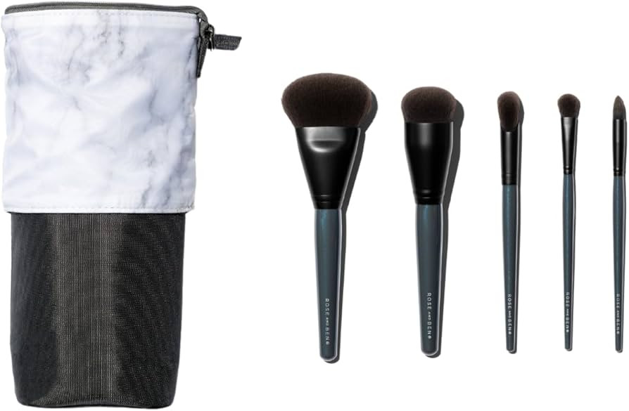 Essential Travel 5 Piece Brush Set | Professional Blending Brush for Liquid & Cream Makeup | Crue... | Amazon (US)