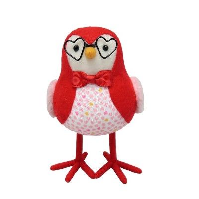 5.75" Fabric Valentine's Day Bird Figurine with Heart Shaped Glasses - Spritz™ | Target