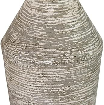 Stratton Home Décor Stratton Home Decor Medium Rustic Table Vase, 7.09W X 7.09D x 13.39H, White, Gre | Amazon (US)