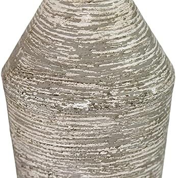 Stratton Home Décor Stratton Home Decor Medium Rustic Table Vase, 7.09W X 7.09D x 13.39H, White, Gre | Amazon (US)