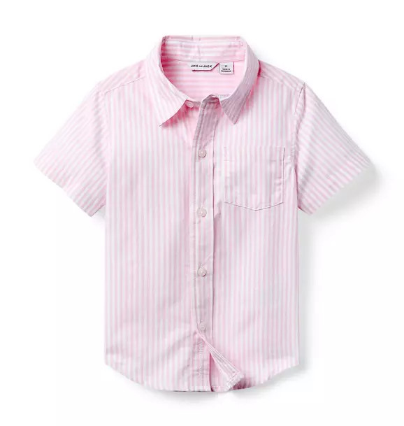 THINK PINK Striped Oxford Shirt | Janie and Jack