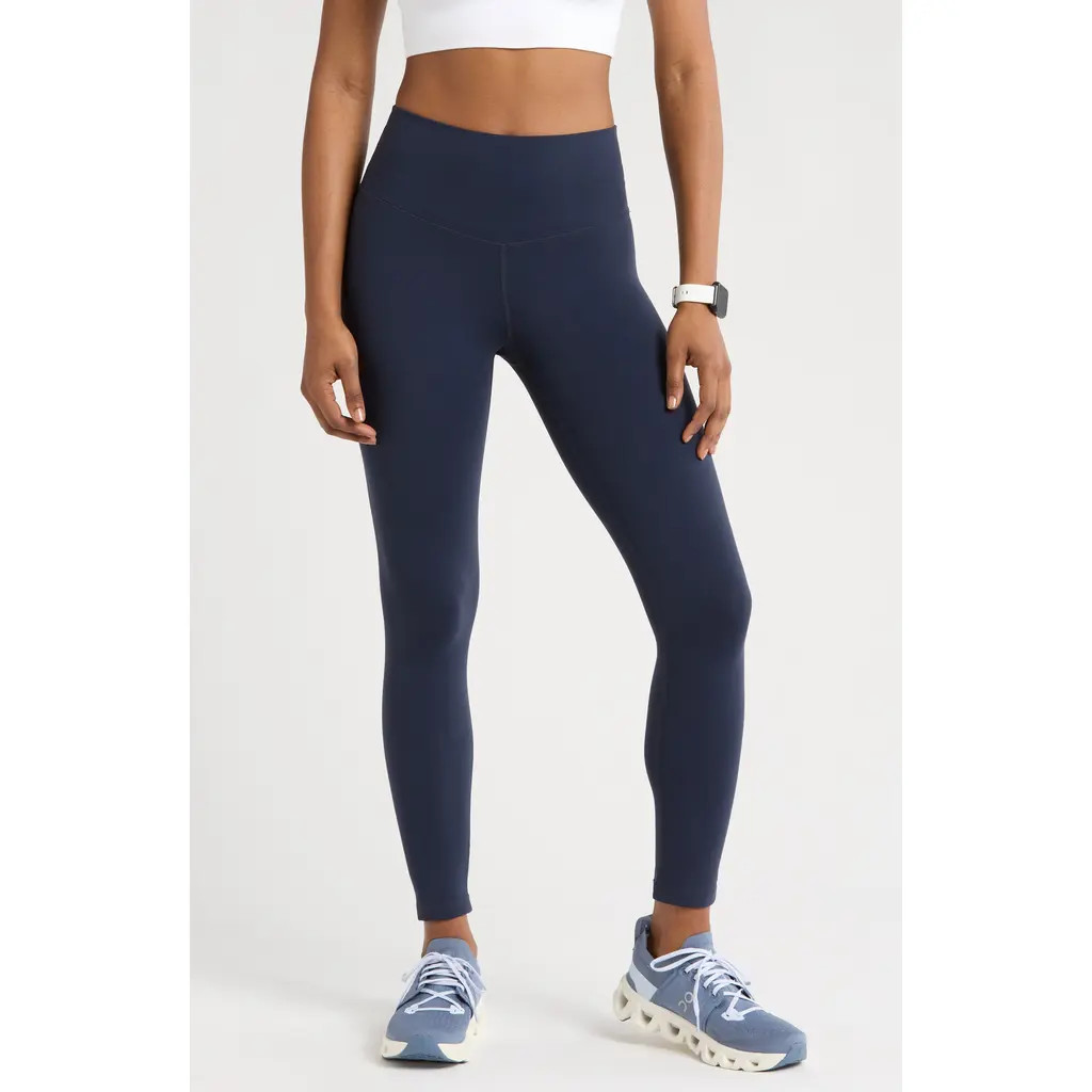 Zella Studio Luxe High Waist 7/8 Leggings in Navy Sapphire at Nordstrom, Size Large | Nordstrom