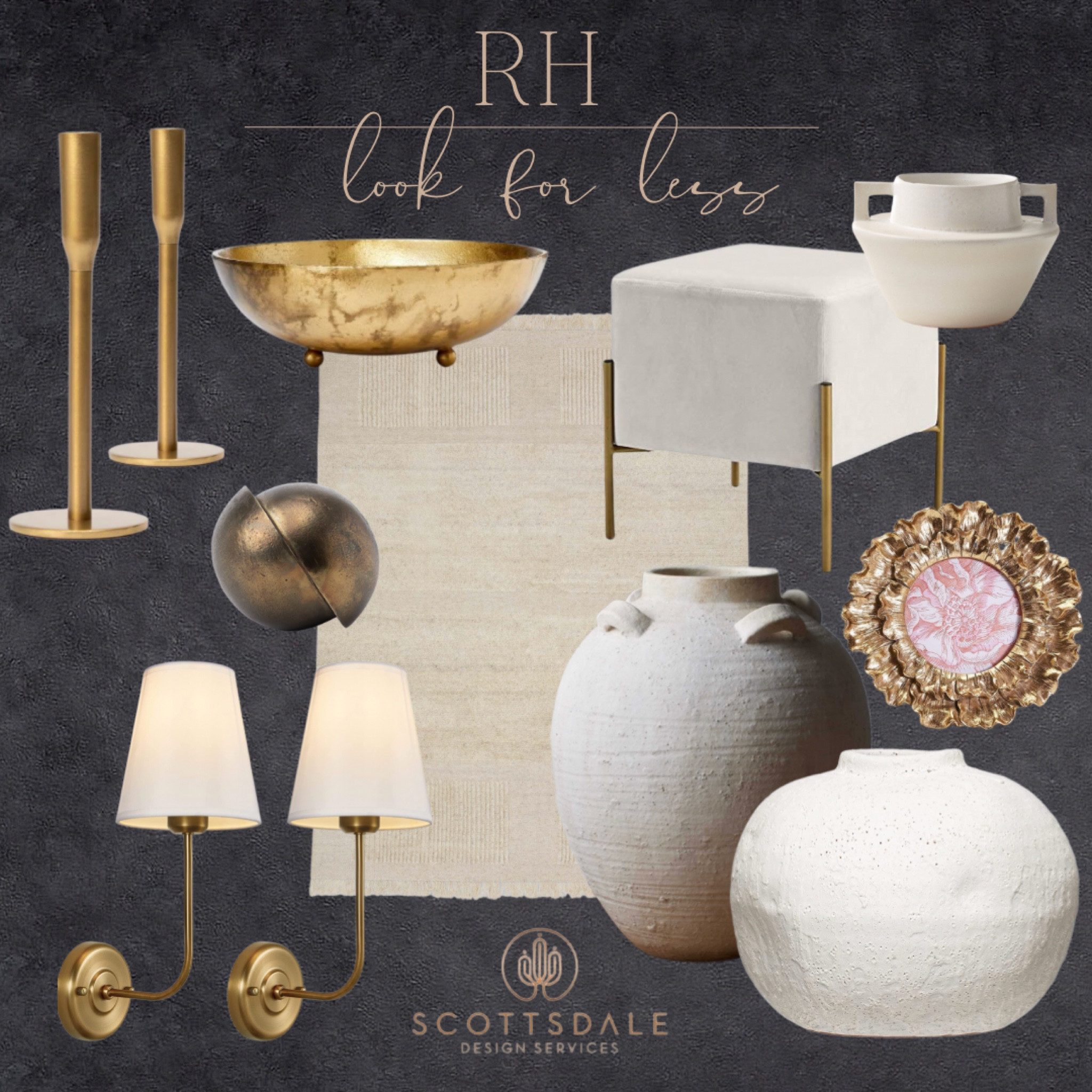 RH look for less curated finds!🤍

Home decor, vessel, gold candle holder, ivory rug, picture frame, brass bowl, white vase, wall sconce, lamp, ottoman, sphere, decorative object, restoration hardware, rh

#LTKFind #LTKhome #LTKstyletip