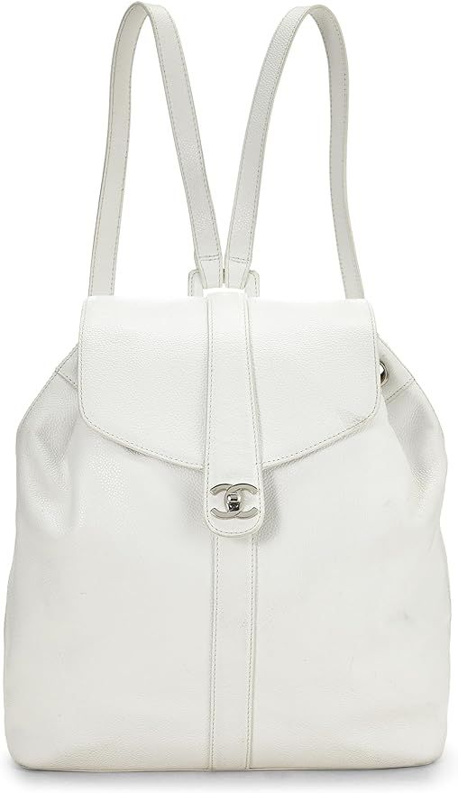 Amazon.com: Chanel, Pre-Loved White Caviar Backpack Large, White : Luxury Stores | Amazon (US)