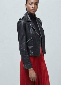 Zip leather jacket | MANGO (US)