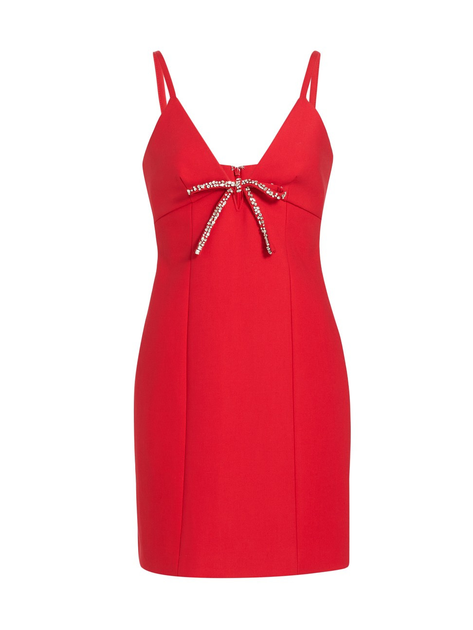 Women's Adele Crystal Bow Minidress - Candy Apple - Size 2 | Saks Fifth Avenue