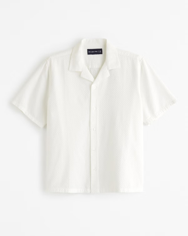 Camp Collar Waffle Button-Up Shirt | Abercrombie & Fitch (US)