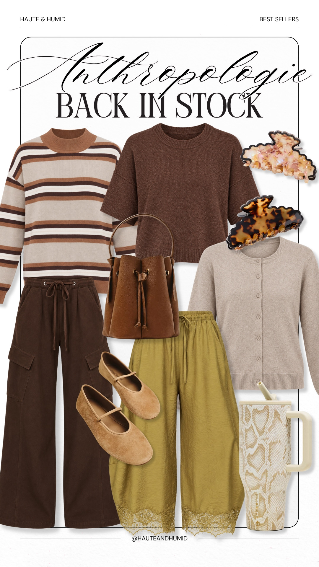 Anthropologie favorites are BACK IN STOCK! Some of the most popular fall pieces have returned, including the striped sweater, chocolate brown wide leg pants, lace trim pants, and cozy knit tops. I love the mix of rich browns, soft neutrals, and olive green for putting together fall outfits. If you missed these the first time, now is a great time to grab them!
Anthropologie back in stock, Anthropologie best sellers, Anthropologie fall finds, Anthropologie sweaters, striped sweater, chocolate brown pants, lace trim pants, wide leg pants, fall fashion finds, fall outfit ideas, women over 40 fashion, cozy fall outfits, HauteandHumid