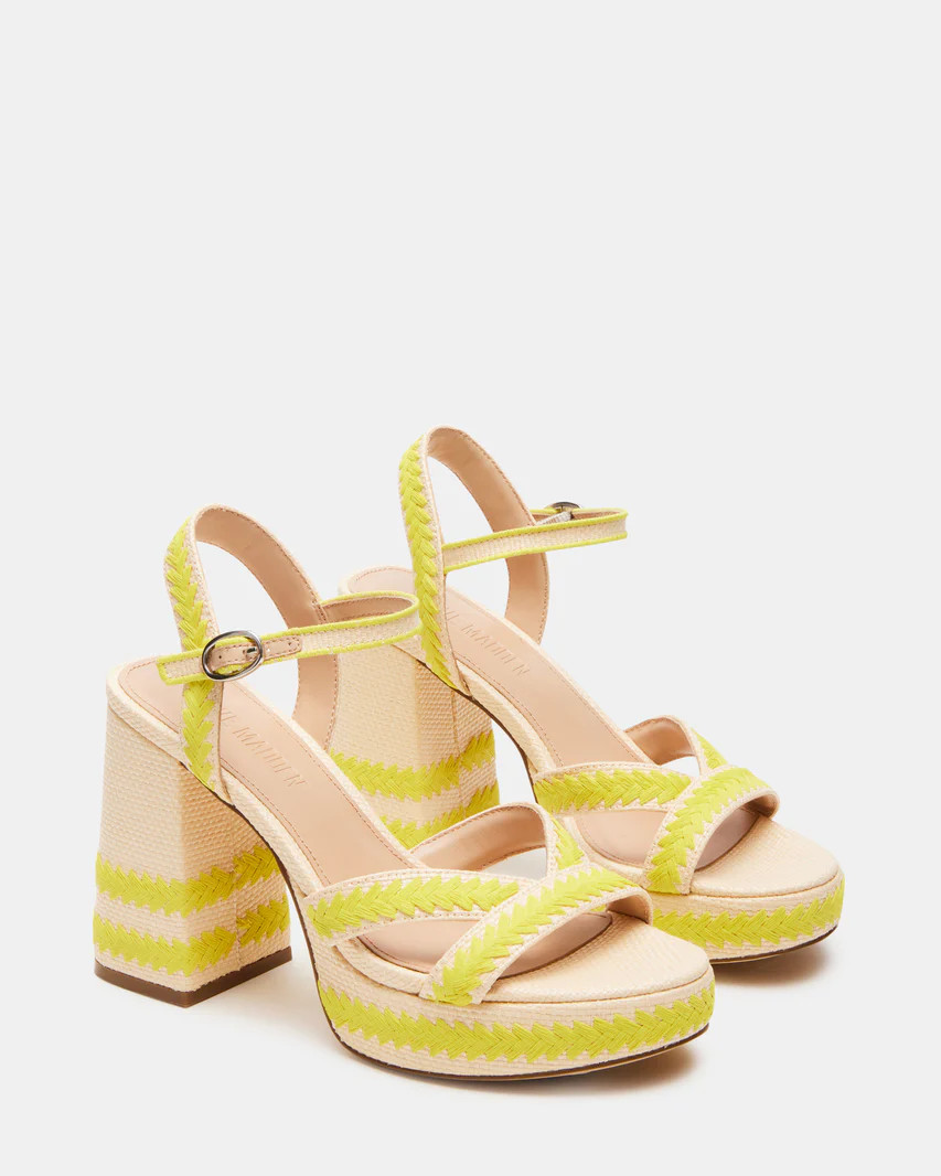 MIMOSA Yellow Platform Block Heel | Women's Heels | Steve Madden (US)